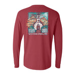 Southern Fried Cotton Little White Church Long Sleeve Tee in Crimson