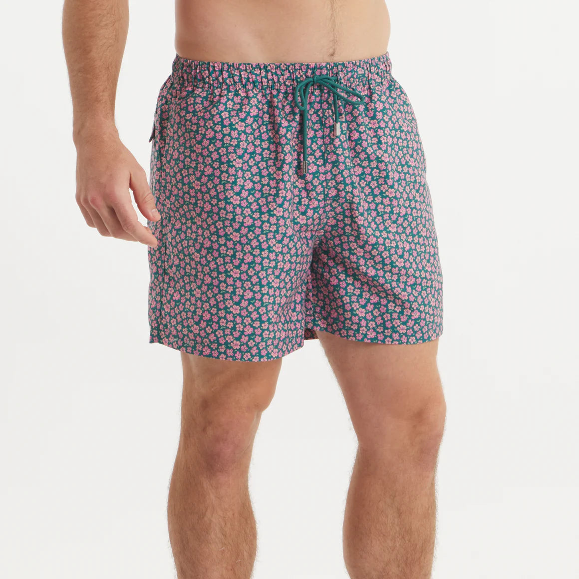 Southern Marsh Navy and Champions Green Harbor Azalea Way Swim Trunks