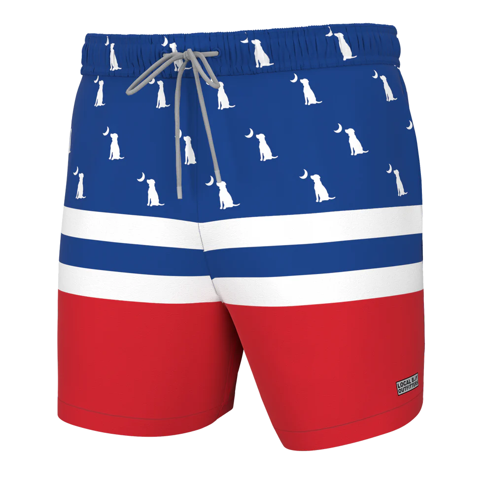 Local Boy Red White & Blue Bayview Swim Trunk