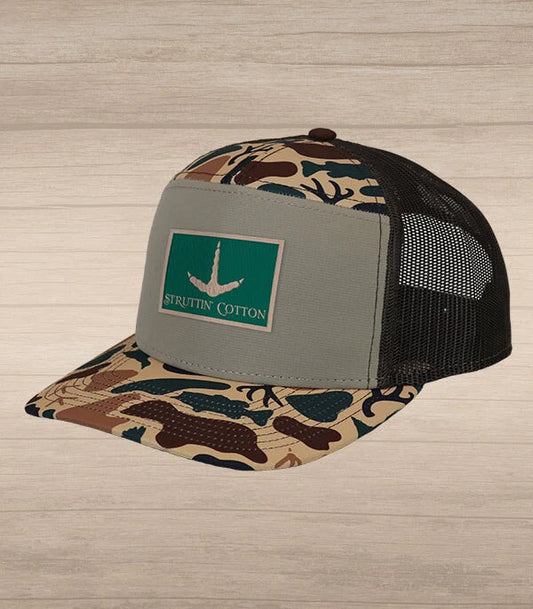 Struttin' Cotton Turkey Track Patch 7-Pannel Hat