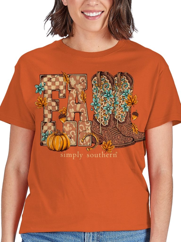Simply Southren Caramel Fall Boots T-Shirt