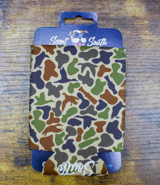 Scent South Duck Call Camo Koozie