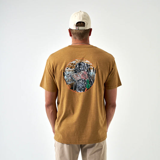 Burlebo Men's Duck and Dog SS Tee- Light Brown
