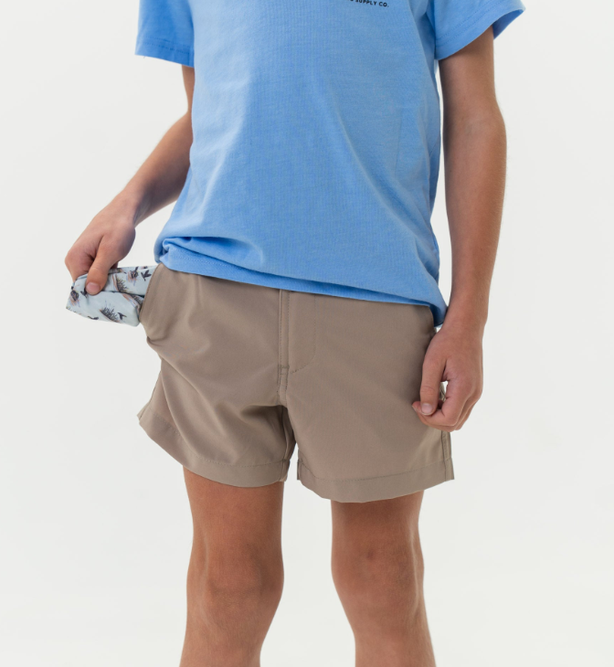 BURLEBO Youth Cobblestone Khaki Everyday Shorts
