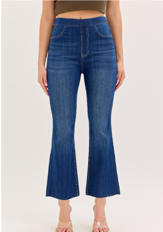 High Rise Pull-On Crop Flares