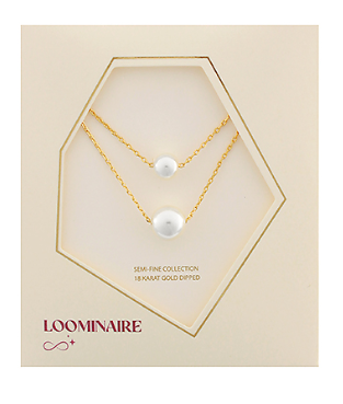 Gold Double Layered Necklace With Pearls