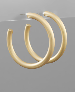 Large Matte Gold Hoops