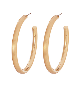 Large Thin Matte Gold Hoops
