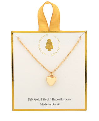 18k Gold Filled Heart Pendant Necklace