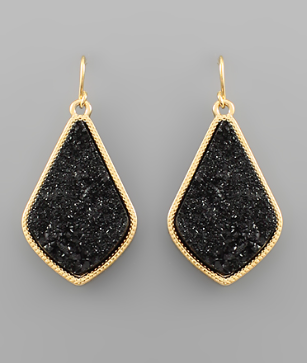 Black and Gold Drop Earrings