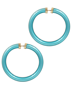Turquoise Round Hoop Earrings