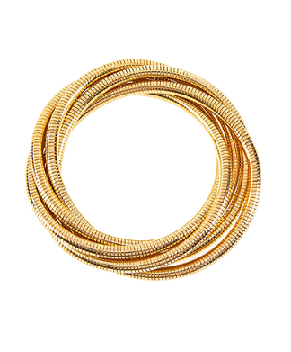 Stretch Shiny Gold Twist Bracelet Stack