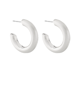 Silver Matte Small Hoops