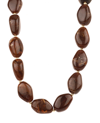 Brown/Gold Chunky Stone Necklace