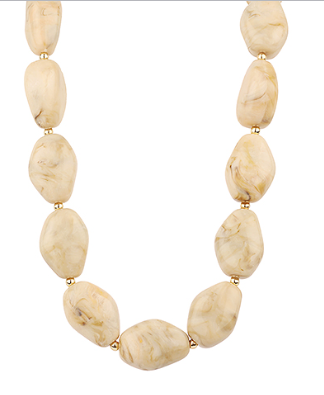 Natural/Gold Chunky Stone Necklace