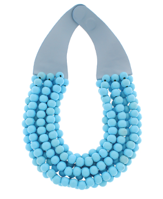 Light Blue Chunky Beaded Necklace