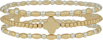 3 Row Pearl & Ball Bracelet