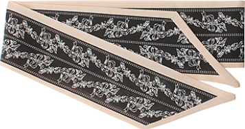 Bow & Flower Print Twilly Scarf