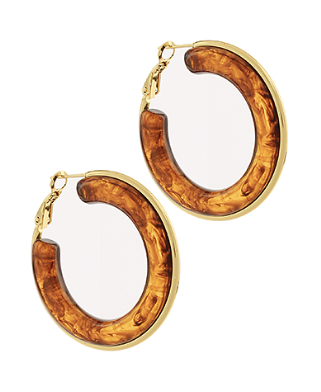 Tortoise Resin Circle Hoops