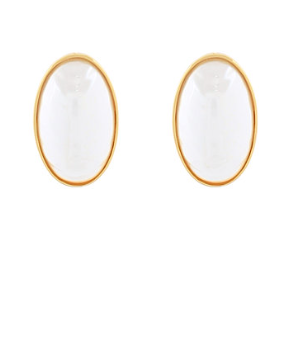 Large Cream Pearl Oval Earrings