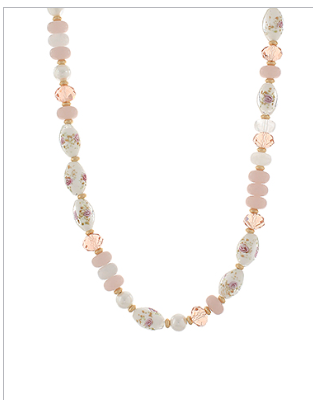 Mixed Shaped Resin And Glass Beads Necklaces