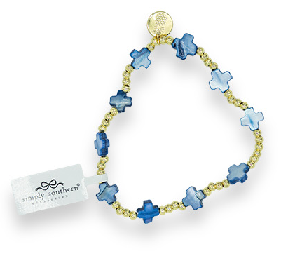 Simply Southern Dark Blue Faith Beaded Bracelet