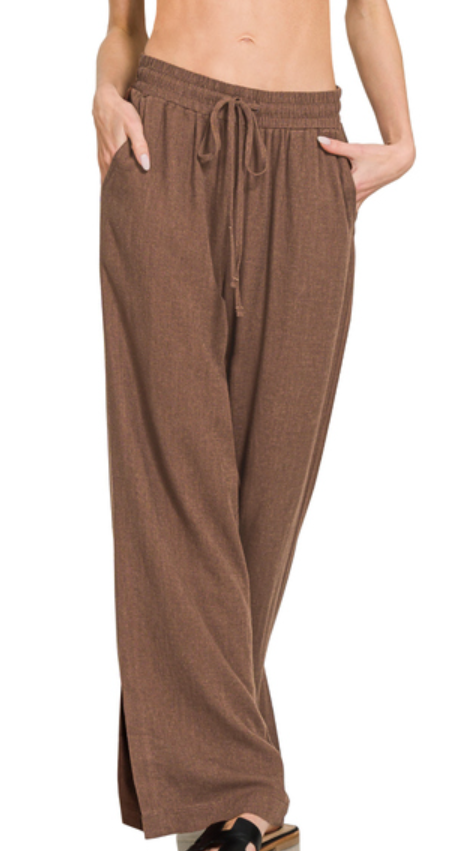 Linen drawstring pants
