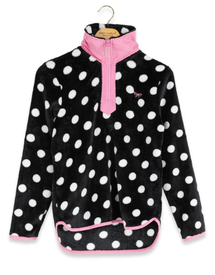 Simply Southern Youth Black/White Polka Dot Pullover