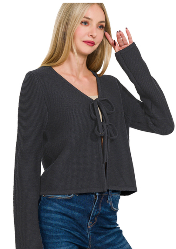 Tie Front Sweater Cardigan
