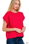 Zenana Viscose sweater vest in Ruby