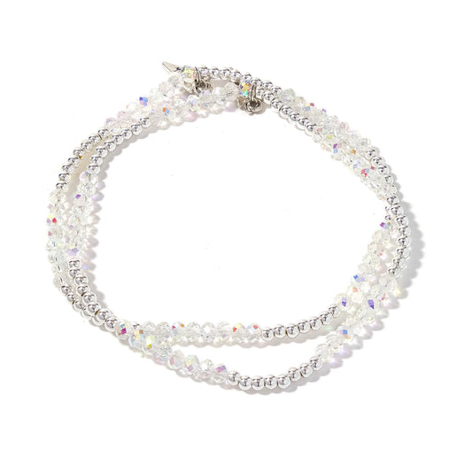 Erimish Twinkle Twinkle Clear Silver Anklet