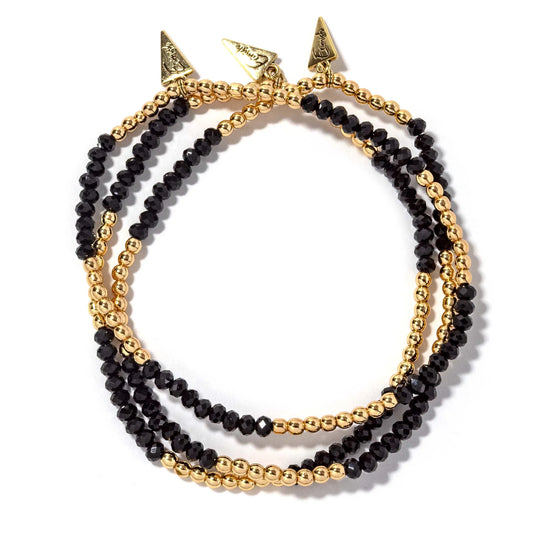 Erimish Twinkle Twinkle Black and Gold Anklet