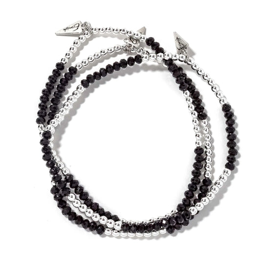 Erimish Twinkle Twinkle Black and Silver Anklet