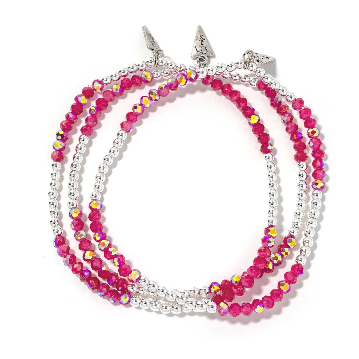 Erimish Twinkle Twinkle Hot Pink Silver Anklet