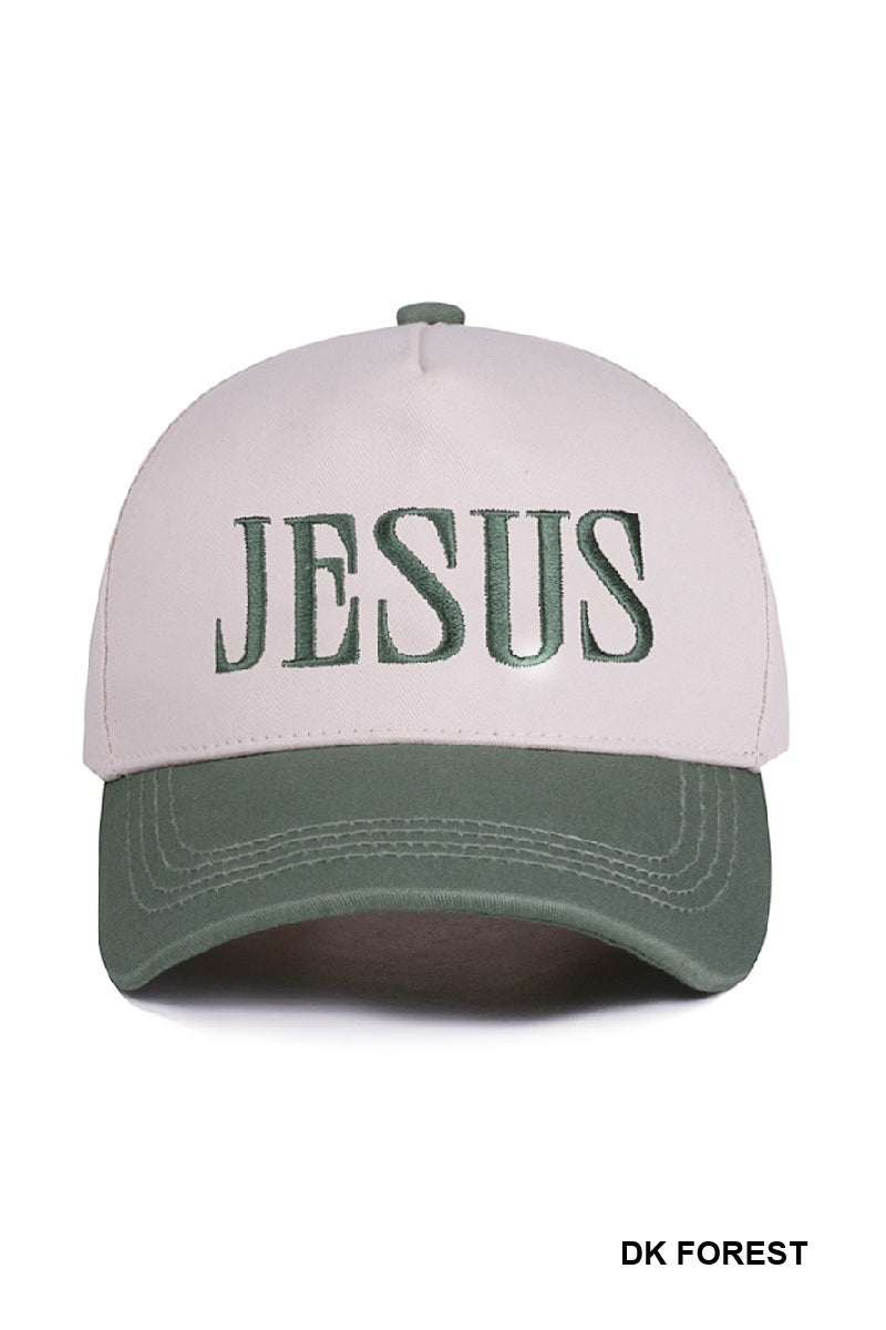 Jesus two tone canvas cotton cap