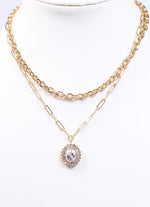 Caroline Hill Dease Layered Necklace with Charm GOLD