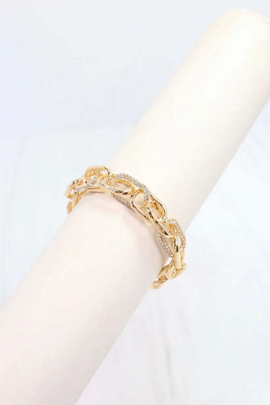 Caroline Hill Currie Link Stretch Bracelet Gold