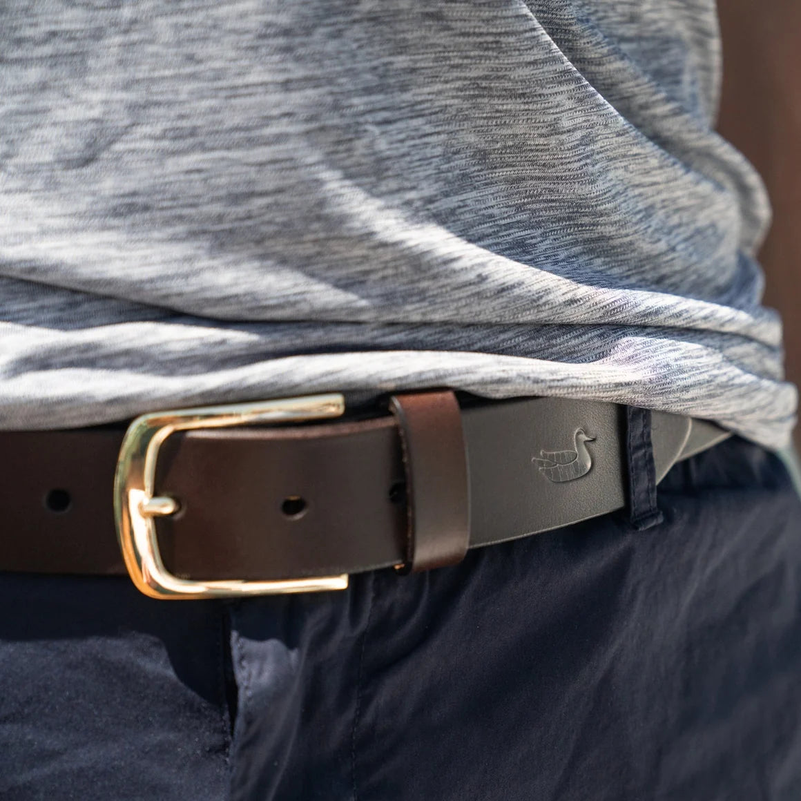 Southern Marsh Stamped Leather Belt Dark Brown