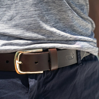 Southern Marsh Stamped Leather Belt Dark Brown