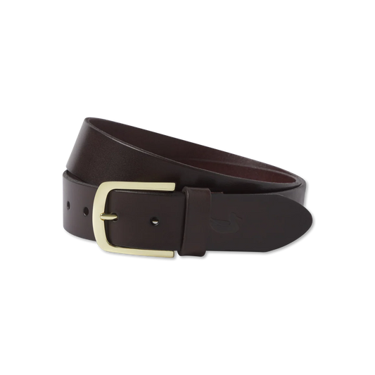 Stamped Leather Belt Dark Brown