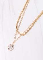 Caroline Hill Dease Layered Necklace with Charm GOLD