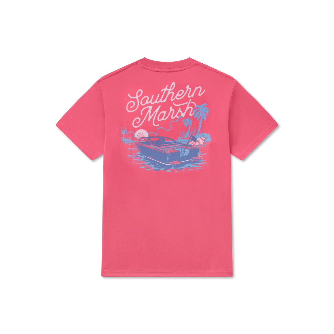 Southern Marsh Youth Hibiscus Pink Freedom Cruise Tee