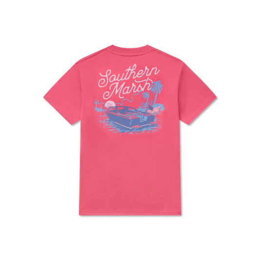 Southern Marsh Youth Hibiscus Pink Freedom Cruise Tee
