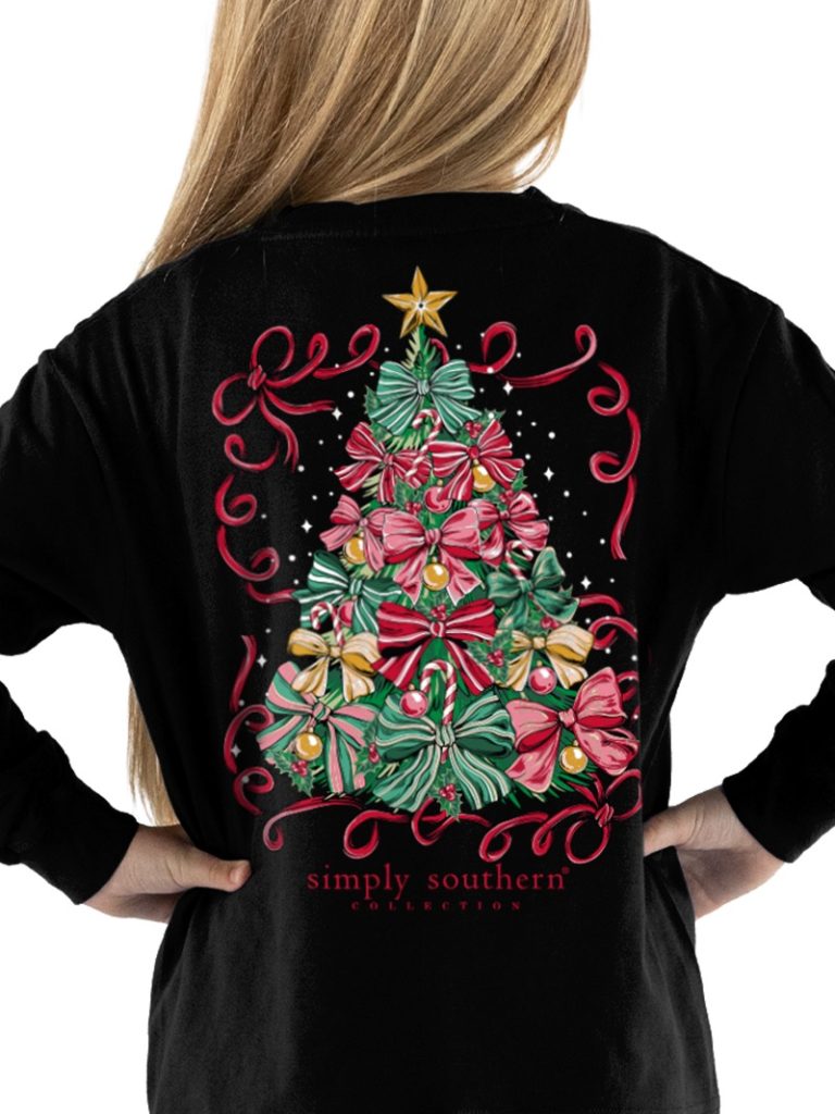 Simply Southern Youth Long Sleeve Christmas Tree Tee