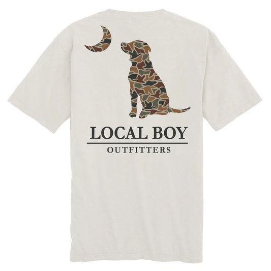 Local Boy Youth Autumn Duck Camo Dog and Moon Tee