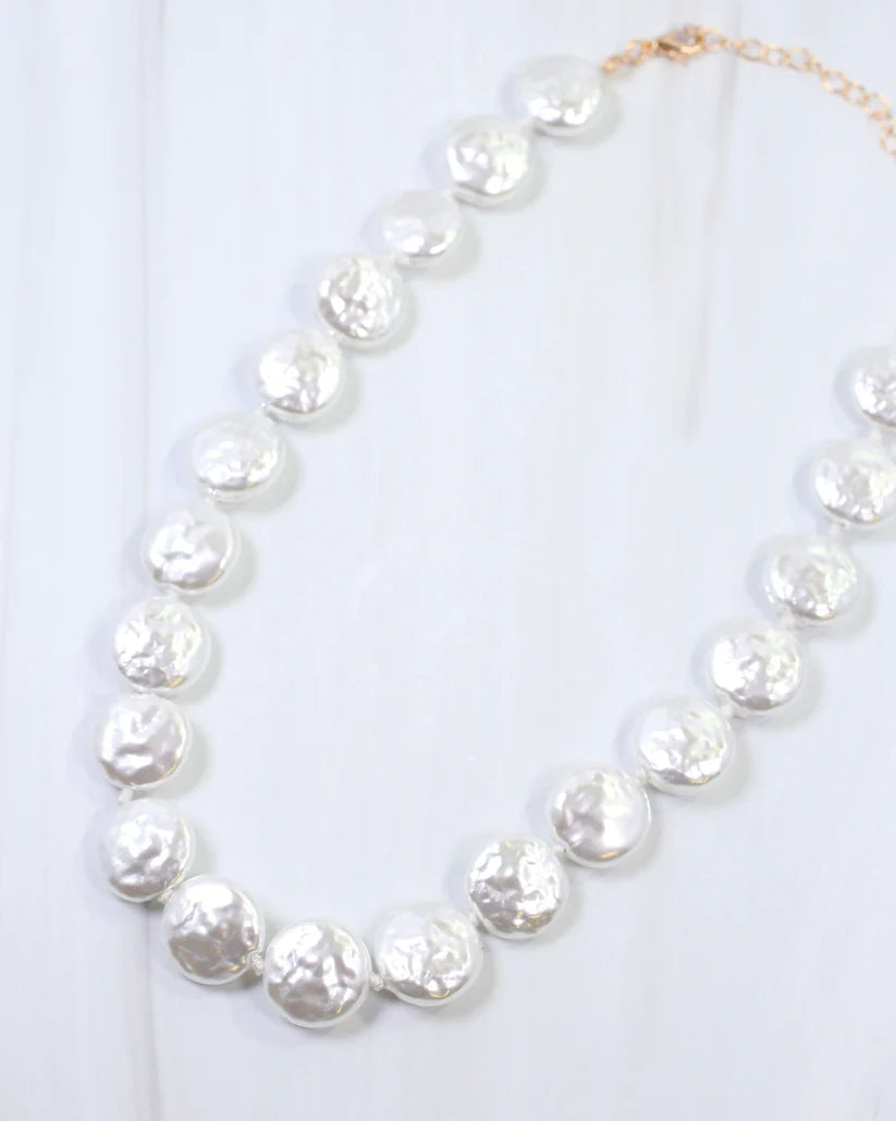 Alison Coin Pearl Necklace Cream