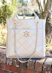 Caroline Hill Kinzley Tote Pearl Quilted LD