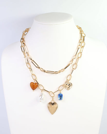 Annapolis Layered Charm Necklace Gold