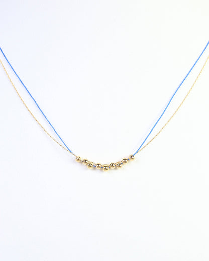 Odette Mini Cord Necklace Blue: Default