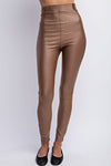 Solid Stretch Faux Leather Pants